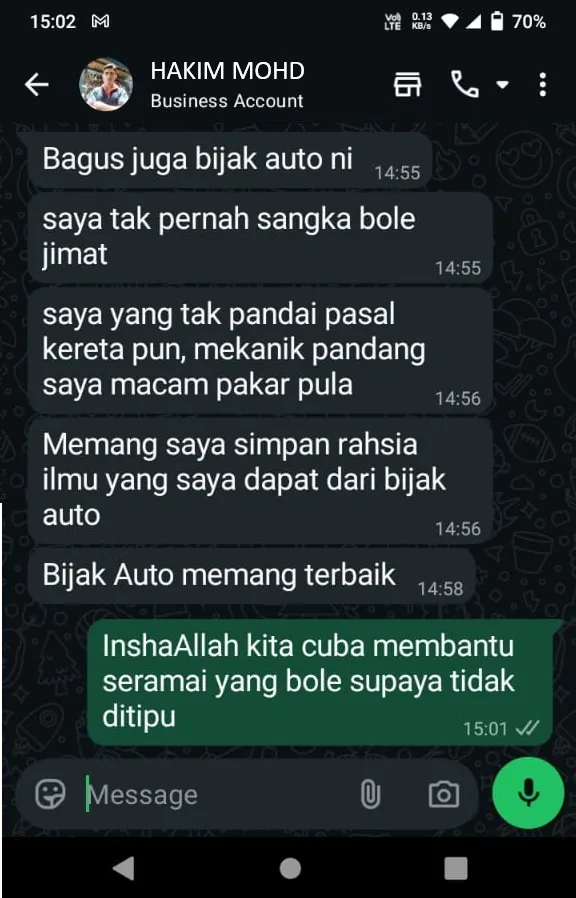 Bukti penggunaan panduan BIJAKauto